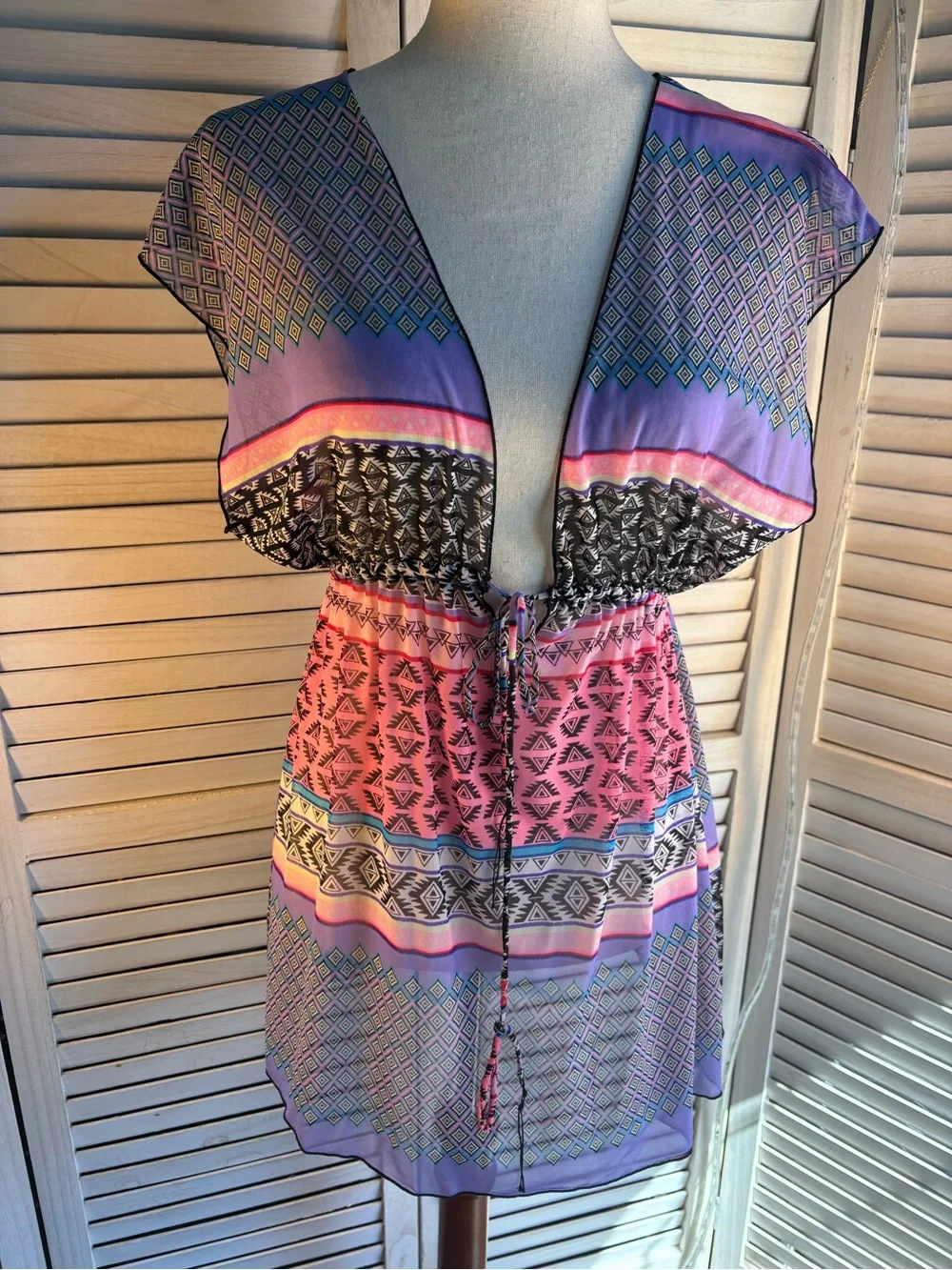OP Purple Pink Patterned Swim Coverup